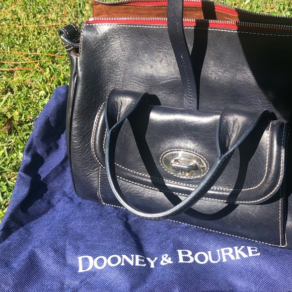 Dooney & Bourke Navy Blue handbag with D&B detachable crossbody strap & dust bag - Picture 8 of 16